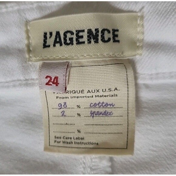 L'Agence Draya High Rise Slim Straight Jeans - Blanc MSRP $315 NWOT 24 Holiday - Picture 3 of 12
